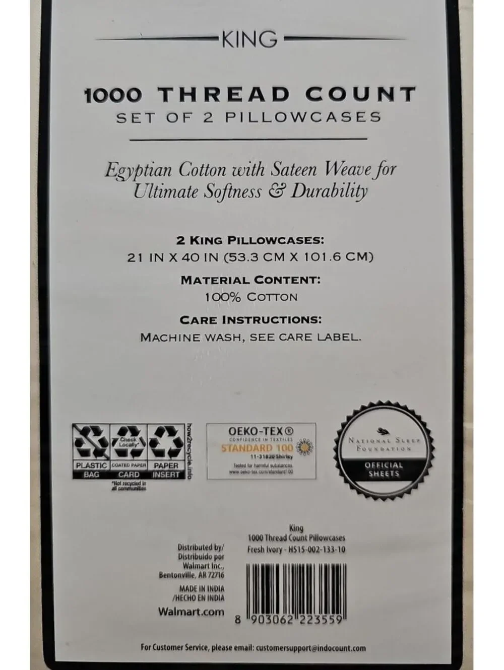 Hotel & Style King 1000 Thread Count Egyptian Cotton Pillowcases Set Of 2